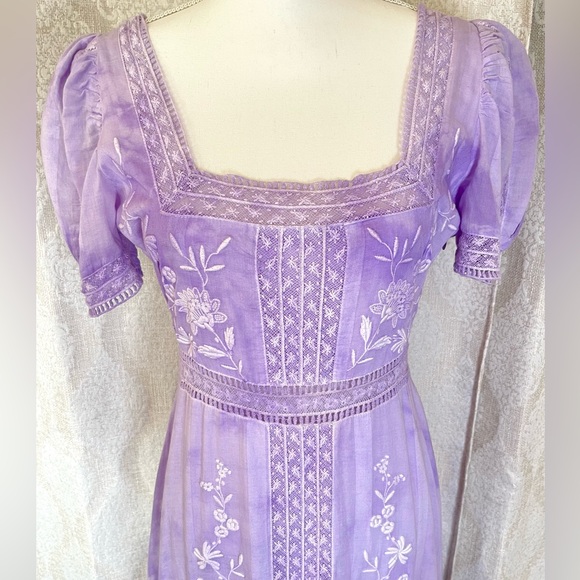 LoveShackFancy Ryan Maxi Dress In Lavender Size 4 - Picture 6 of 13
